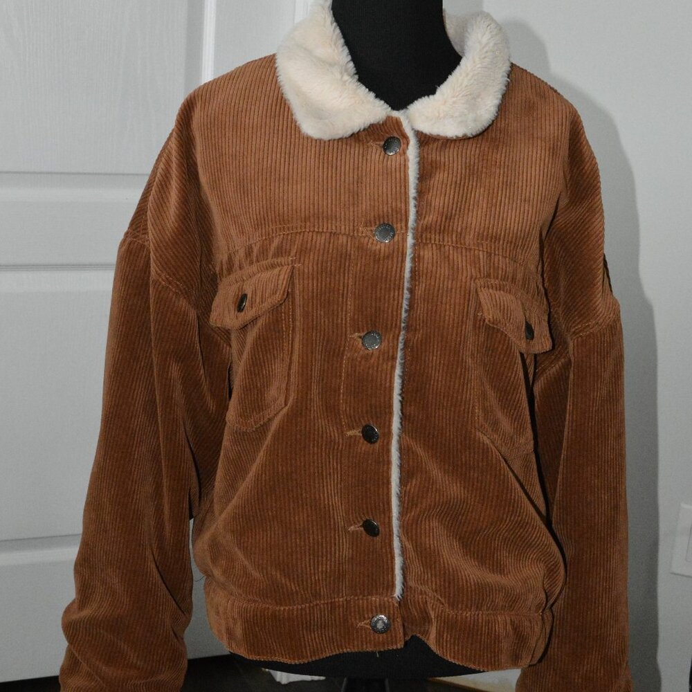 Miss Posh Women's Corduroy Trucker Bomber Jacket size XL
